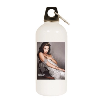 Angelina Jolie White Water Bottle With Carabiner