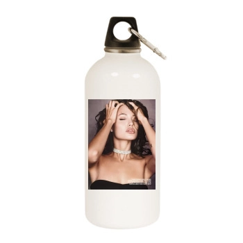 Angelina Jolie White Water Bottle With Carabiner