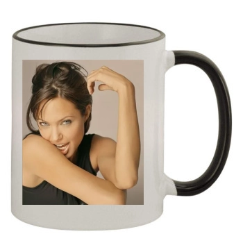 Angelina Jolie 11oz Colored Rim & Handle Mug