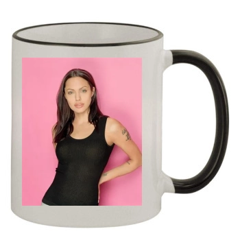 Angelina Jolie 11oz Colored Rim & Handle Mug