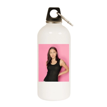 Angelina Jolie White Water Bottle With Carabiner