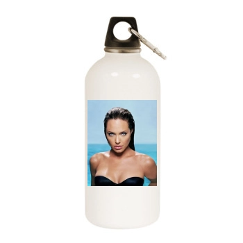 Angelina Jolie White Water Bottle With Carabiner