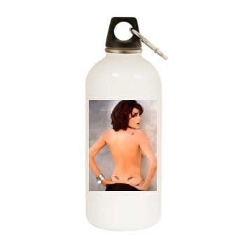 Angelina Jolie White Water Bottle With Carabiner