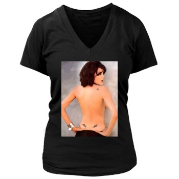 Angelina Jolie Women's Deep V-Neck TShirt