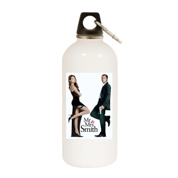 Angelina Jolie White Water Bottle With Carabiner