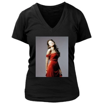 Angelina Jolie Women's Deep V-Neck TShirt