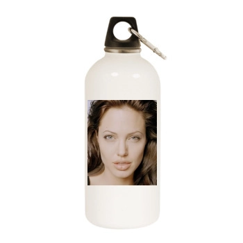 Angelina Jolie White Water Bottle With Carabiner