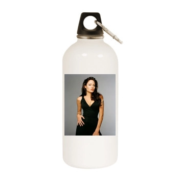 Angelina Jolie White Water Bottle With Carabiner