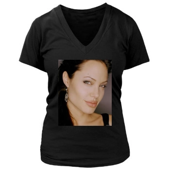 Angelina Jolie Women's Deep V-Neck TShirt