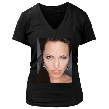 Angelina Jolie Women's Deep V-Neck TShirt