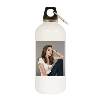 Angelina Jolie White Water Bottle With Carabiner