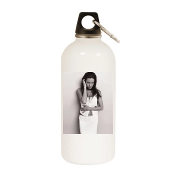 Angelina Jolie White Water Bottle With Carabiner