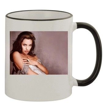 Angelina Jolie 11oz Colored Rim & Handle Mug