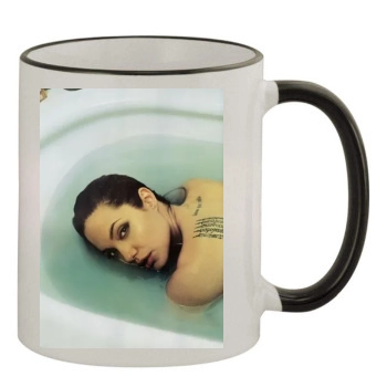 Angelina Jolie 11oz Colored Rim & Handle Mug