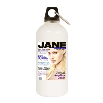 Angelina Jolie White Water Bottle With Carabiner