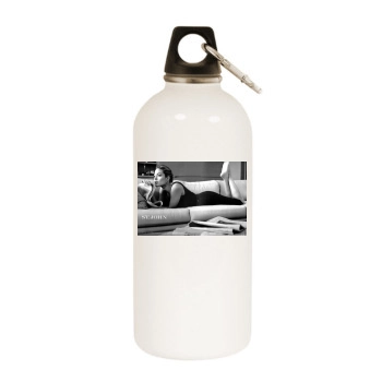 Angelina Jolie White Water Bottle With Carabiner