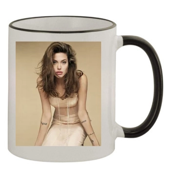 Angelina Jolie 11oz Colored Rim & Handle Mug