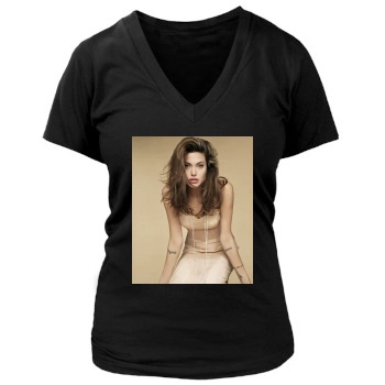 Angelina Jolie Women's Deep V-Neck TShirt