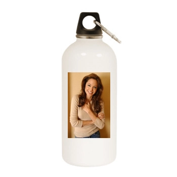 Angelina Jolie White Water Bottle With Carabiner