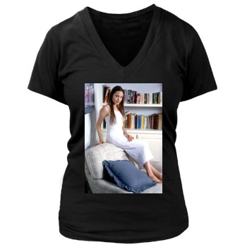 Angelina Jolie Women's Deep V-Neck TShirt