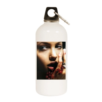 Angelina Jolie White Water Bottle With Carabiner