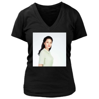 Angelina Jolie Women's Deep V-Neck TShirt