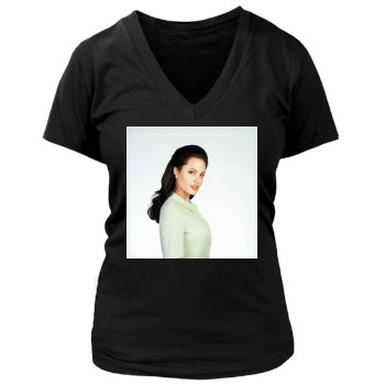 Angelina Jolie Women's Deep V-Neck TShirt