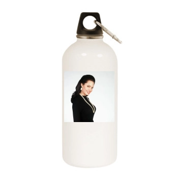 Angelina Jolie White Water Bottle With Carabiner