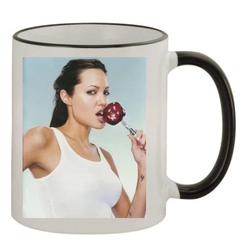 Angelina Jolie 11oz Colored Rim & Handle Mug