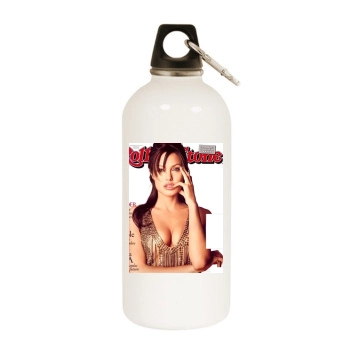 Angelina Jolie White Water Bottle With Carabiner