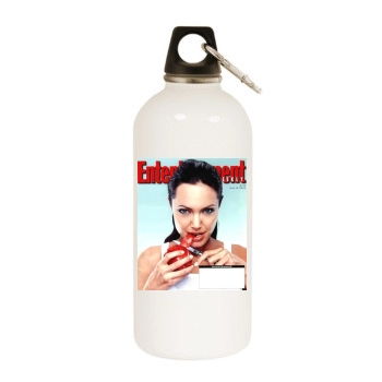 Angelina Jolie White Water Bottle With Carabiner