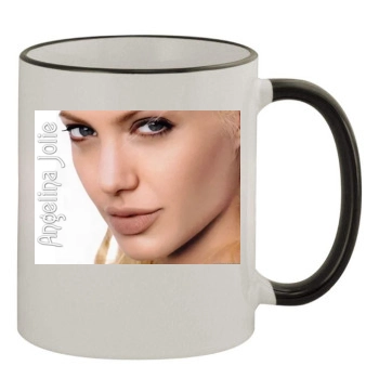 Angelina Jolie 11oz Colored Rim & Handle Mug