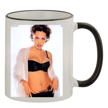 Angelina Jolie 11oz Colored Rim & Handle Mug