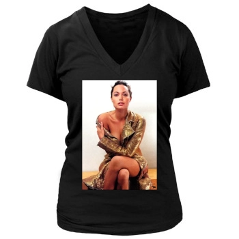 Angelina Jolie Women's Deep V-Neck TShirt