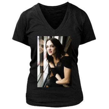 Asia Argento Women's Deep V-Neck TShirt