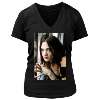 Asia Argento Women's Deep V-Neck TShirt