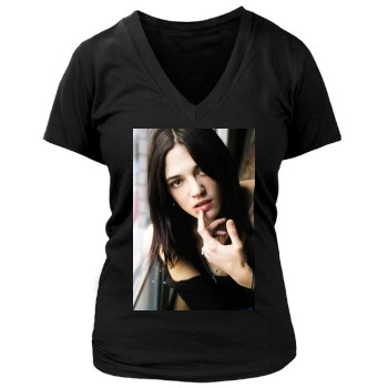 Asia Argento Women's Deep V-Neck TShirt