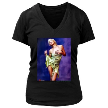 Asia Argento Women's Deep V-Neck TShirt