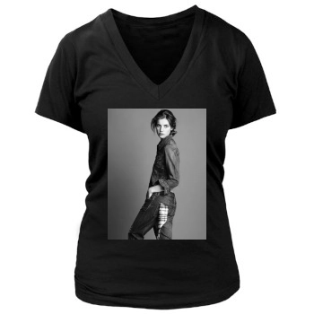 Asia Argento Women's Deep V-Neck TShirt