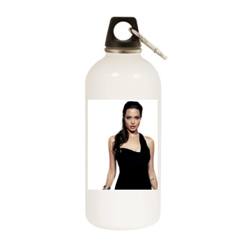 Angelina Jolie White Water Bottle With Carabiner