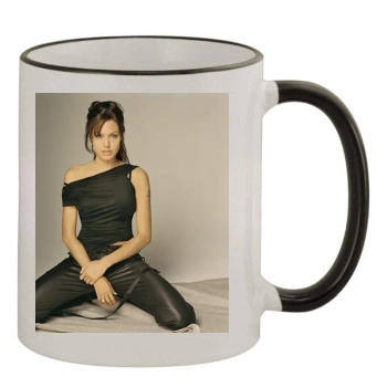 Angelina Jolie 11oz Colored Rim & Handle Mug