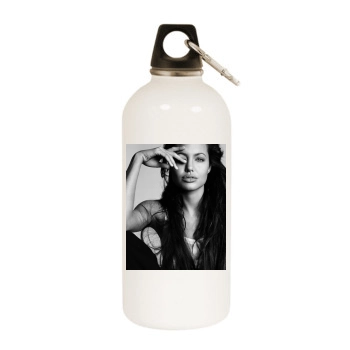 Angelina Jolie White Water Bottle With Carabiner