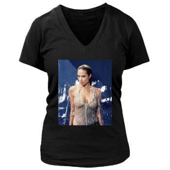 Angelina Jolie Women's Deep V-Neck TShirt