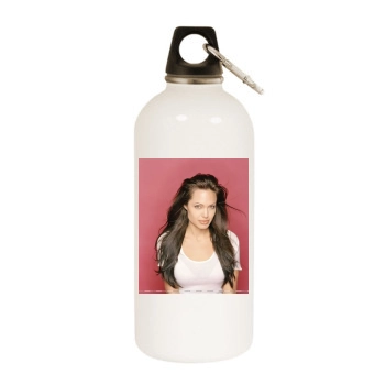 Angelina Jolie White Water Bottle With Carabiner