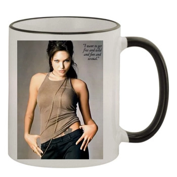 Angelina Jolie 11oz Colored Rim & Handle Mug