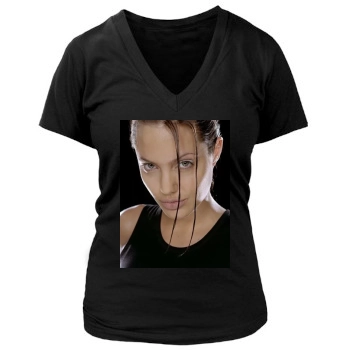 Angelina Jolie Women's Deep V-Neck TShirt