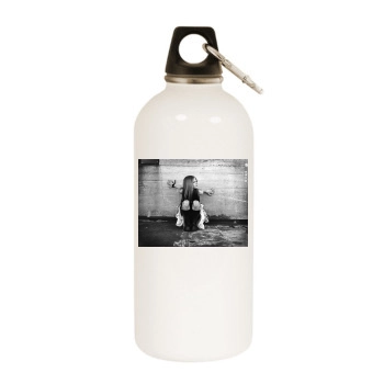 Avril Lavigne White Water Bottle With Carabiner