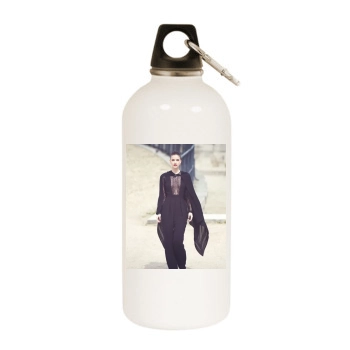 Barbara Palvin White Water Bottle With Carabiner