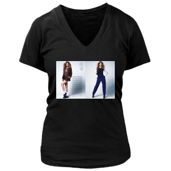 Barbara Palvin Women's Deep V-Neck TShirt