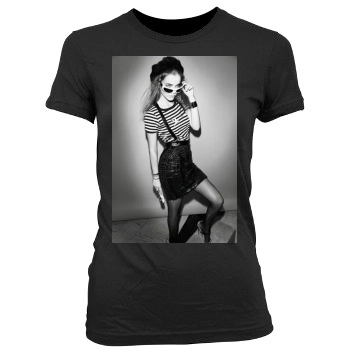 Barbara Palvin Women's Junior Cut Crewneck T-Shirt